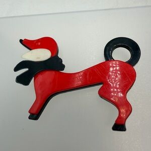 Dachshund Red and Black Dog Brooch